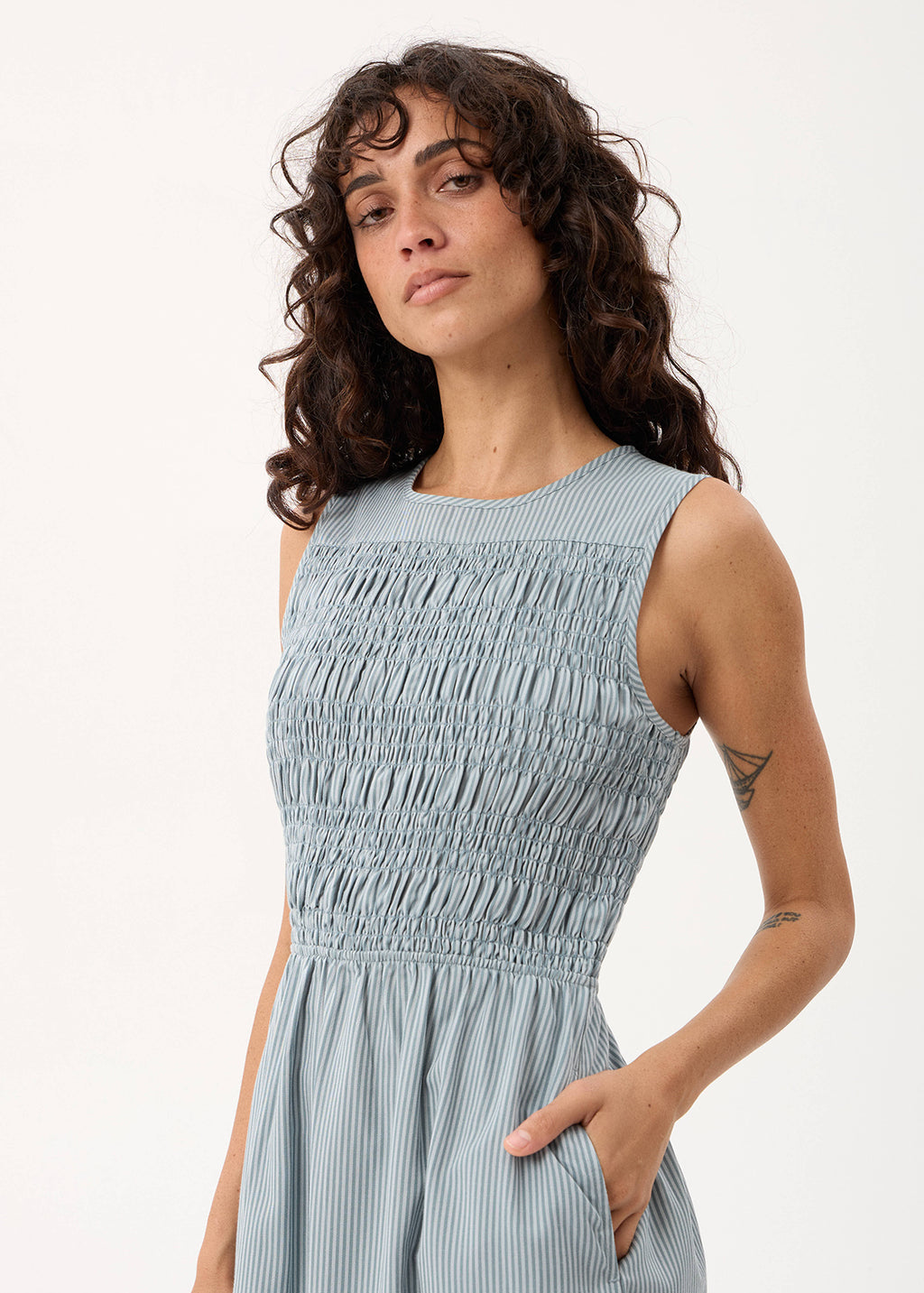 AFENDS Loren - Maxi Dress - Teal Stripe