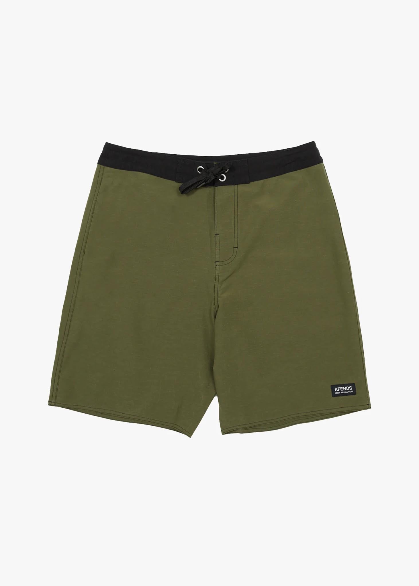 AFENDS Mens Surf Related - Fixed Waist Boardshort 20" - Military