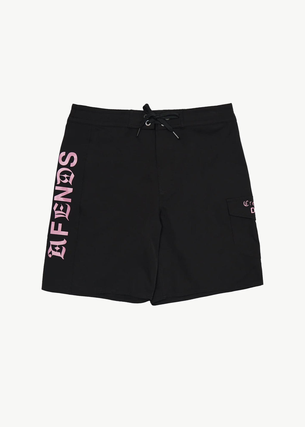 AFENDS Mens Mix Up - Surf Related V2 Boardshort 18" - Black