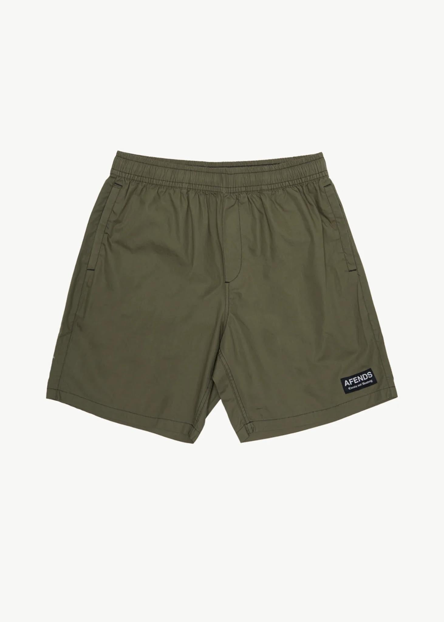 AFENDS Mens The Dopamine - Swim Short 18" - Olive