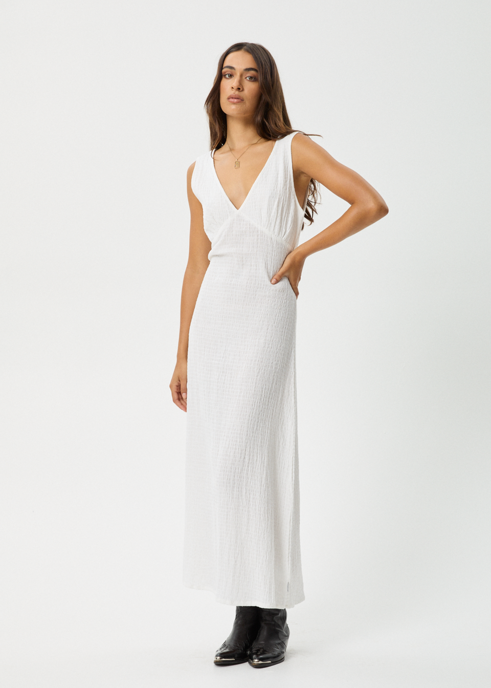 AFENDS Womens Marlow - Mini Dress - White