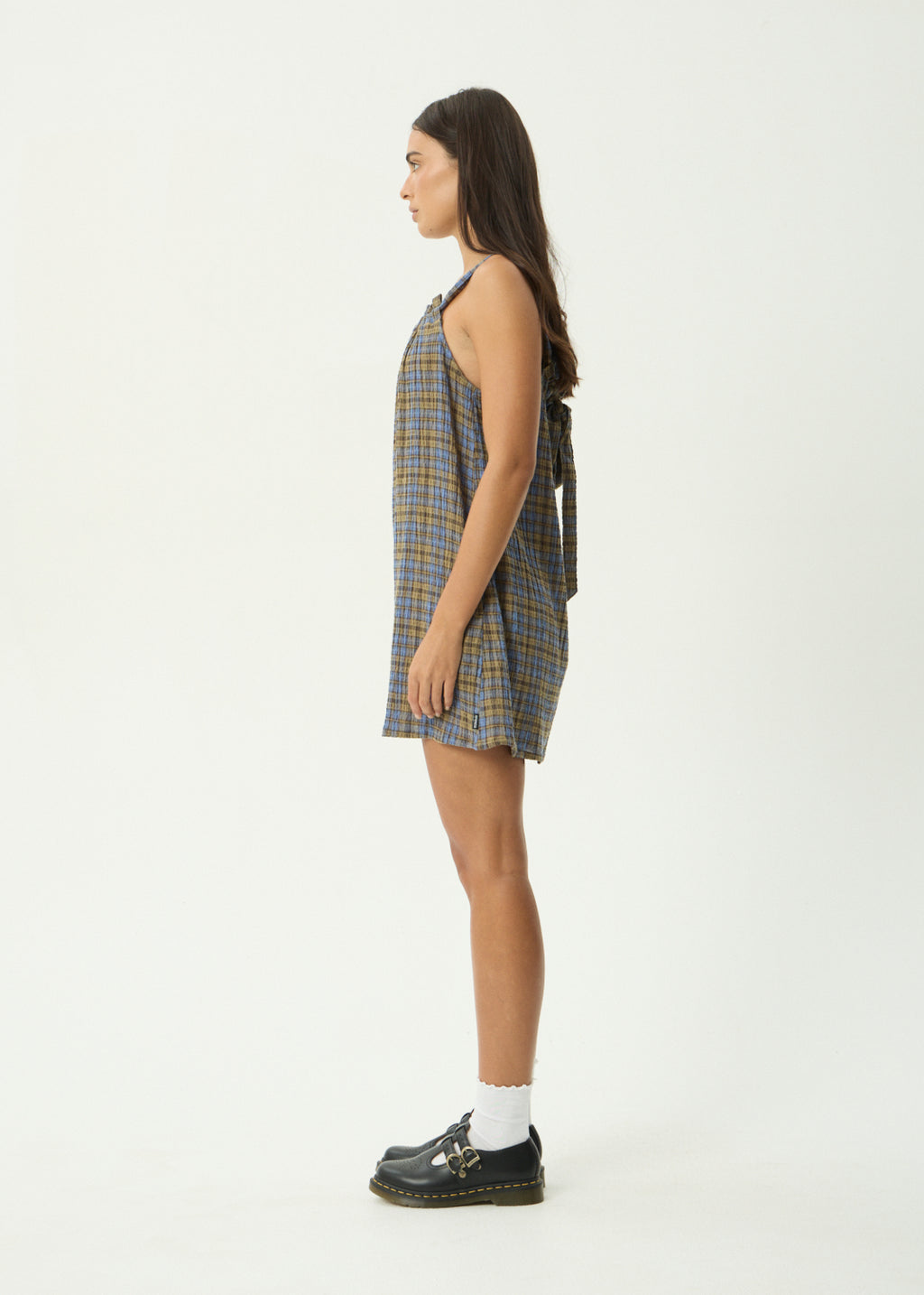 AFENDS Vania - Mini Dress - Cedar / Blue Check