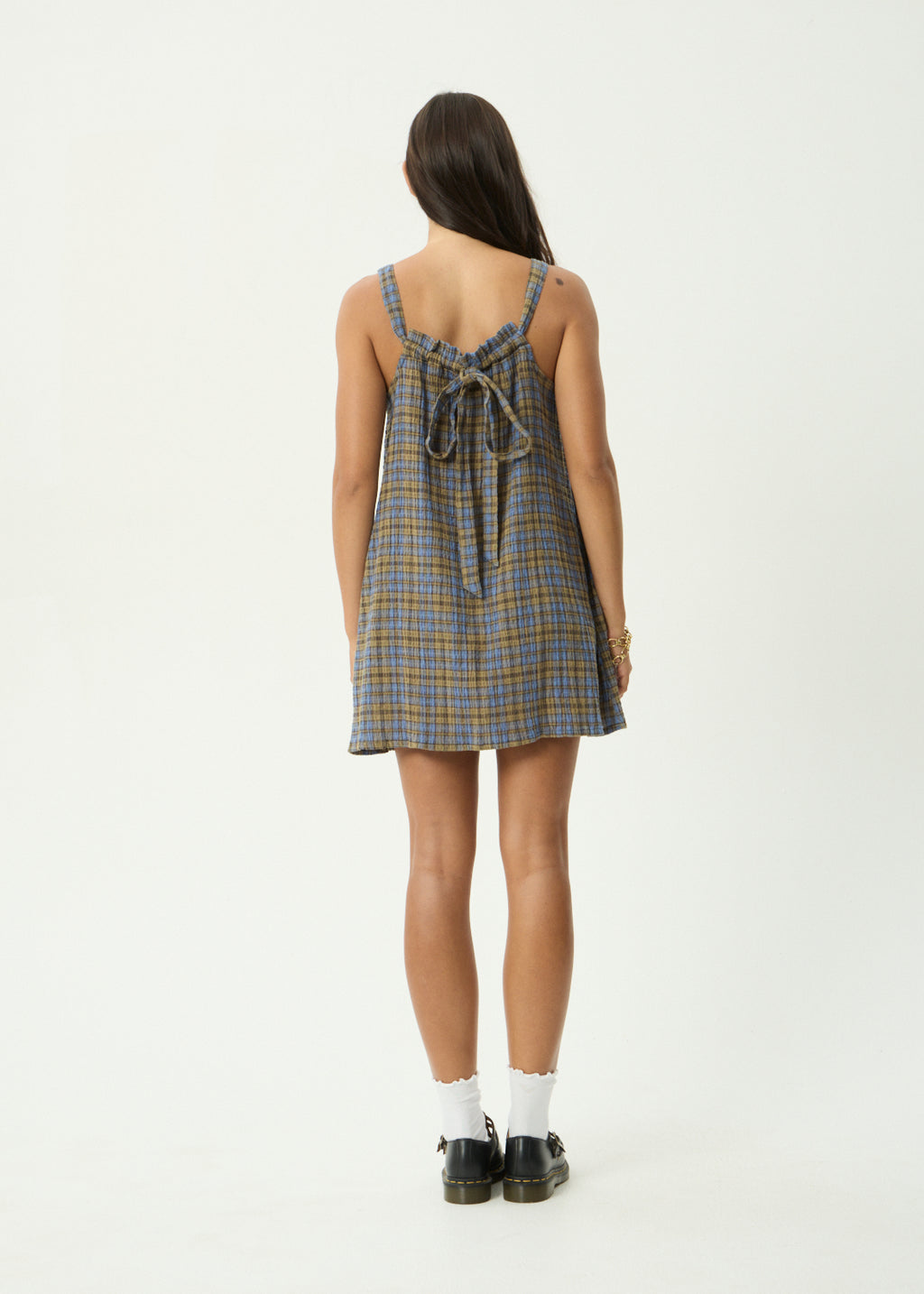 AFENDS Vania - Mini Dress - Cedar / Blue Check