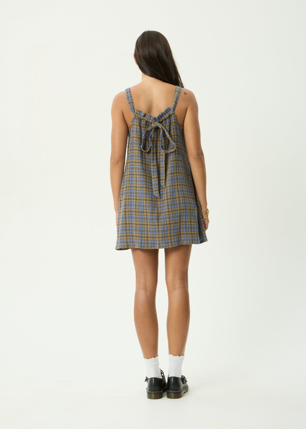 AFENDS Vania - Mini Dress - Cedar / Blue Check