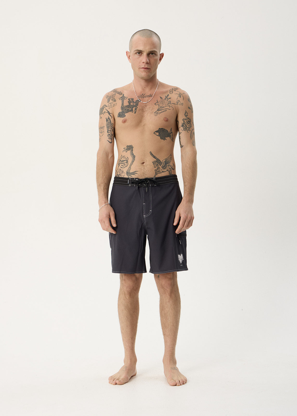 AFENDS Mens Razor - Surf Related V2 Boardshort 19" - Charcoal