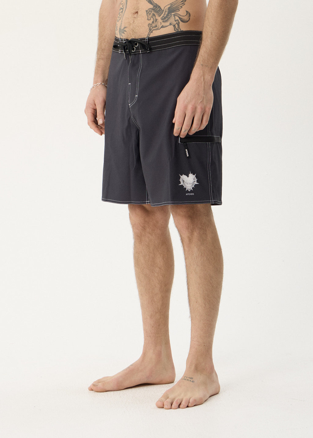 AFENDS Mens Razor - Surf Related V2 Boardshort 19" - Charcoal