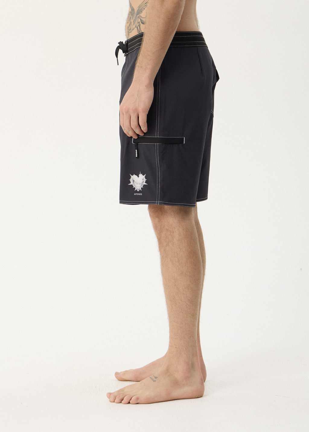 AFENDS Mens Razor - Surf Related V2 Boardshort 19" - Charcoal