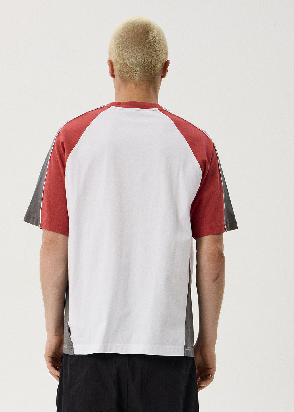 AFENDS Tallows - Panelled Raglan Tee - Cherry Red