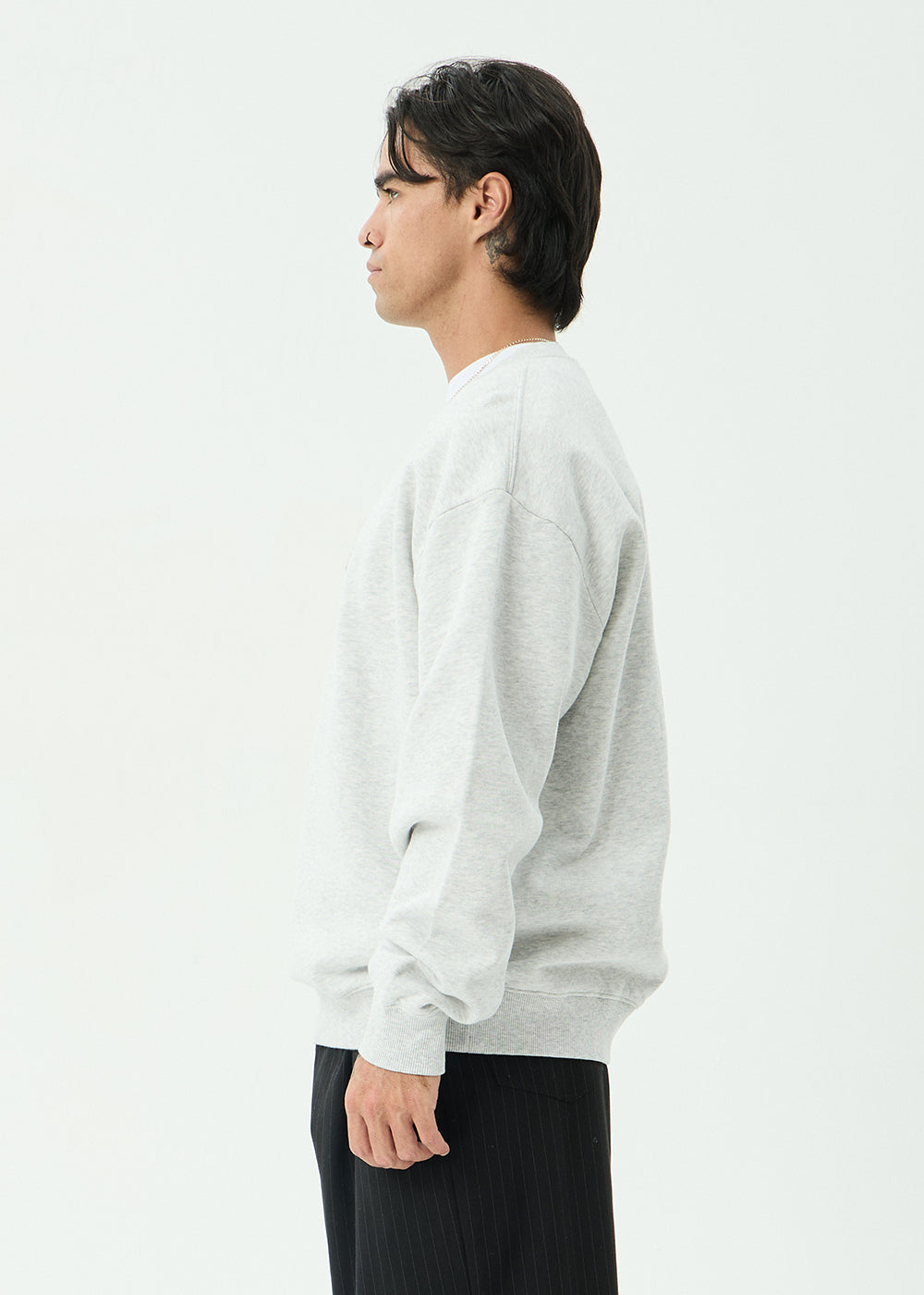 AFENDS Mens Perception - Crew Neck - Grey Marle