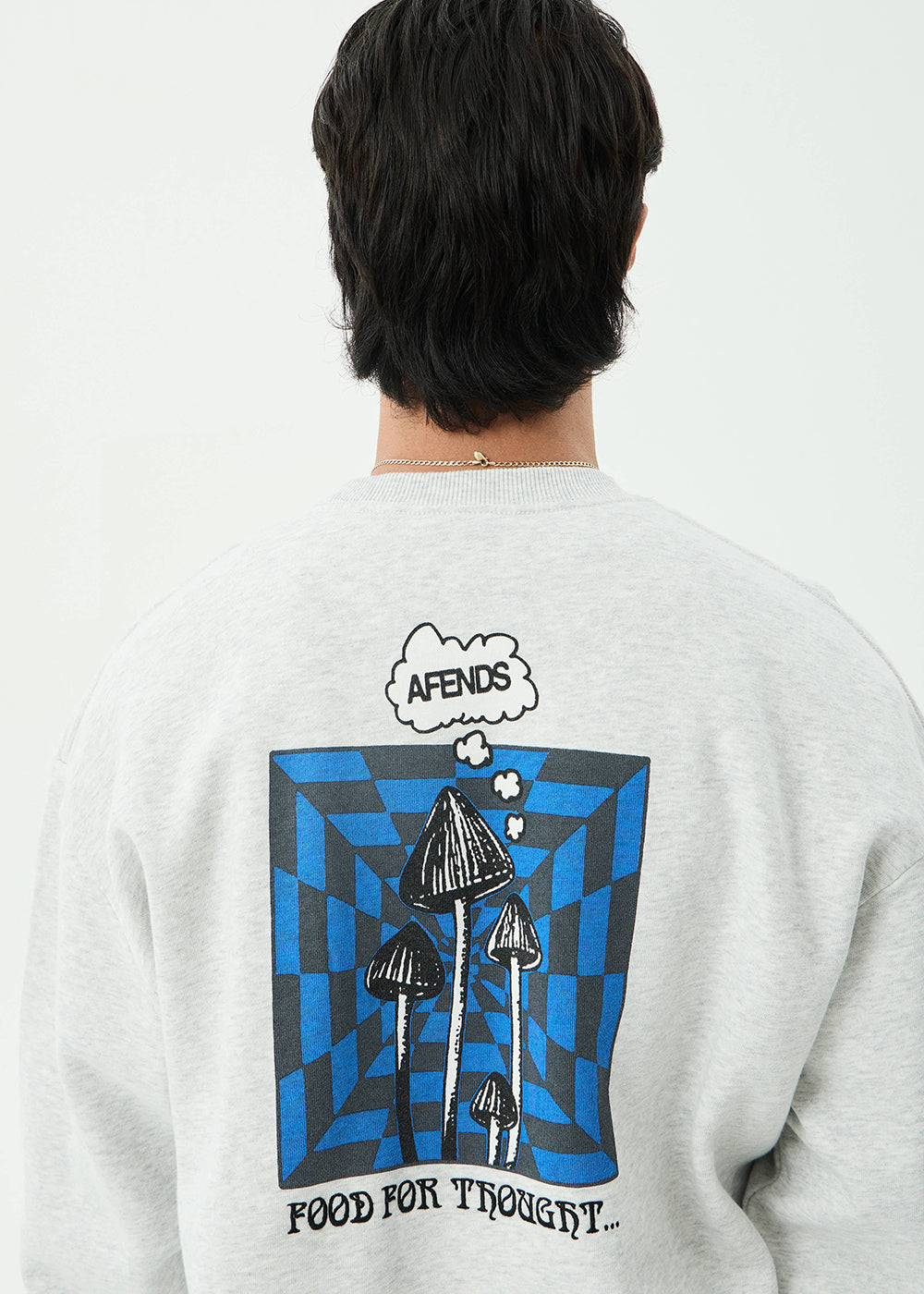 AFENDS Mens Perception - Crew Neck - Grey Marle