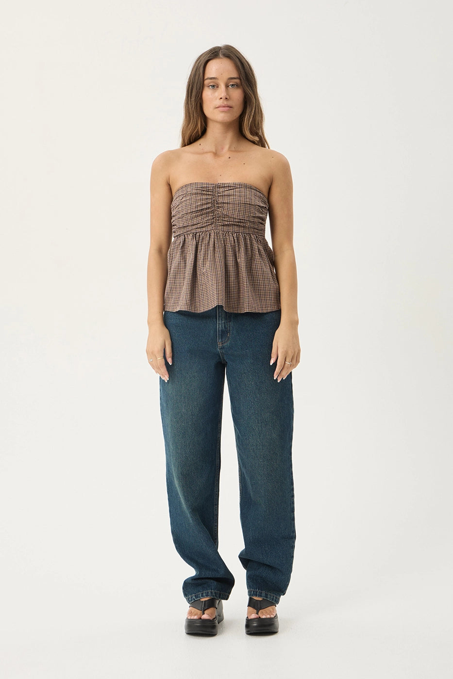 AFENDS Womens Juni - Strapless Top - Coffee