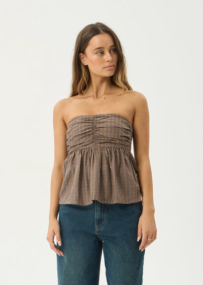 AFENDS Womens Juni - Strapless Top - Coffee