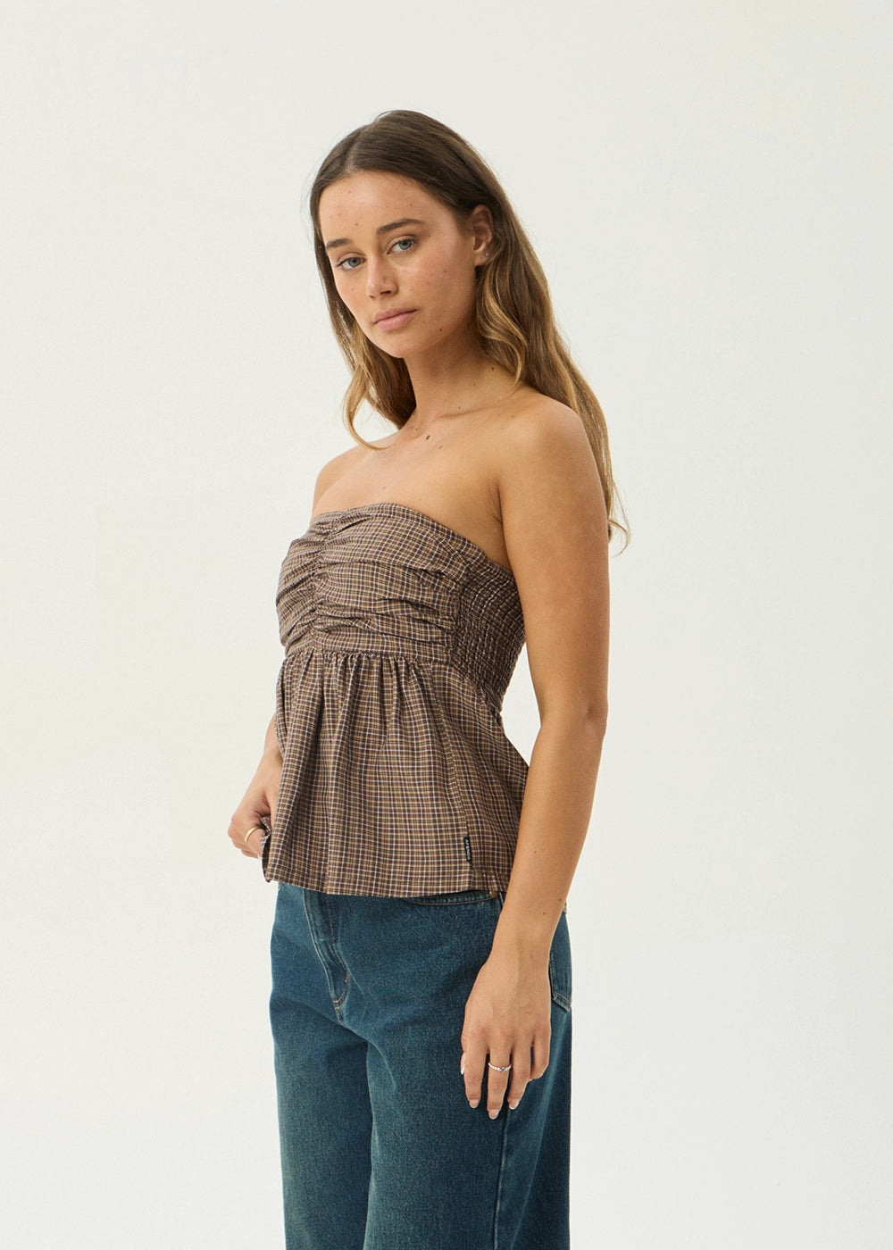 AFENDS Womens Juni - Strapless Top - Coffee