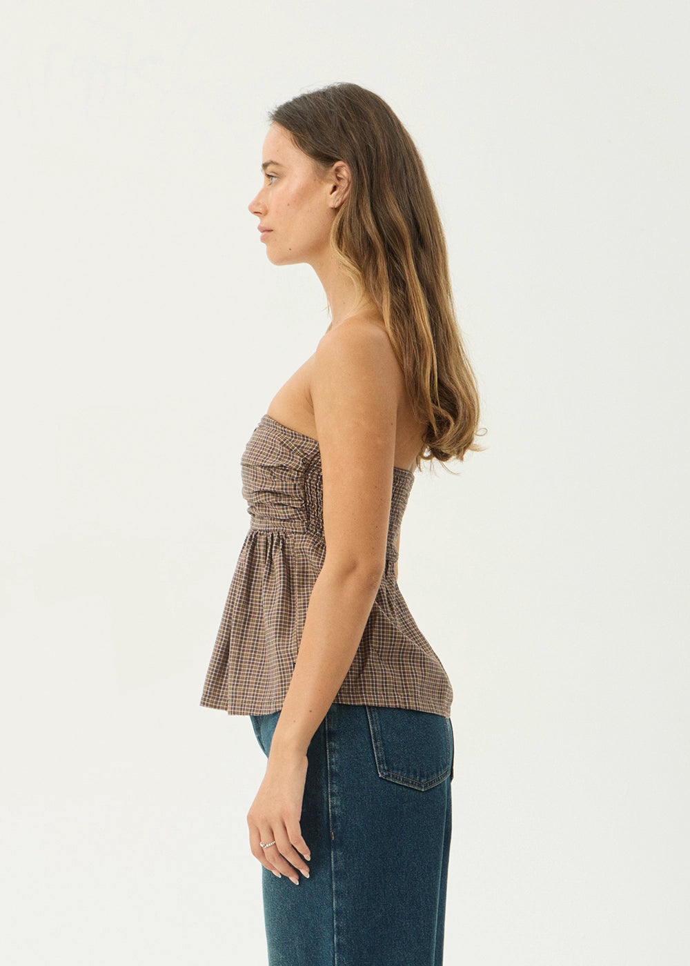 AFENDS Womens Juni - Strapless Top - Coffee
