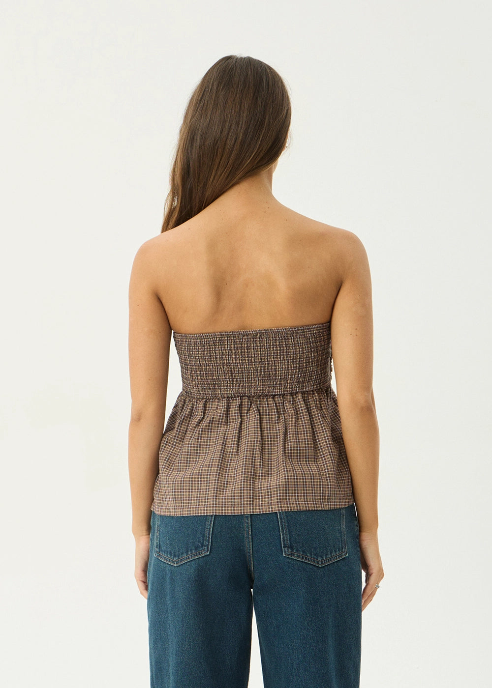 AFENDS Womens Juni - Strapless Top - Coffee