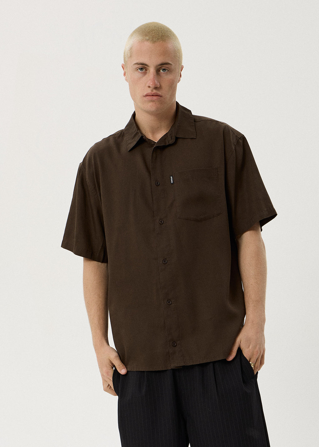 AFENDS Foundation - Short Sleeve Shirt - Coffee