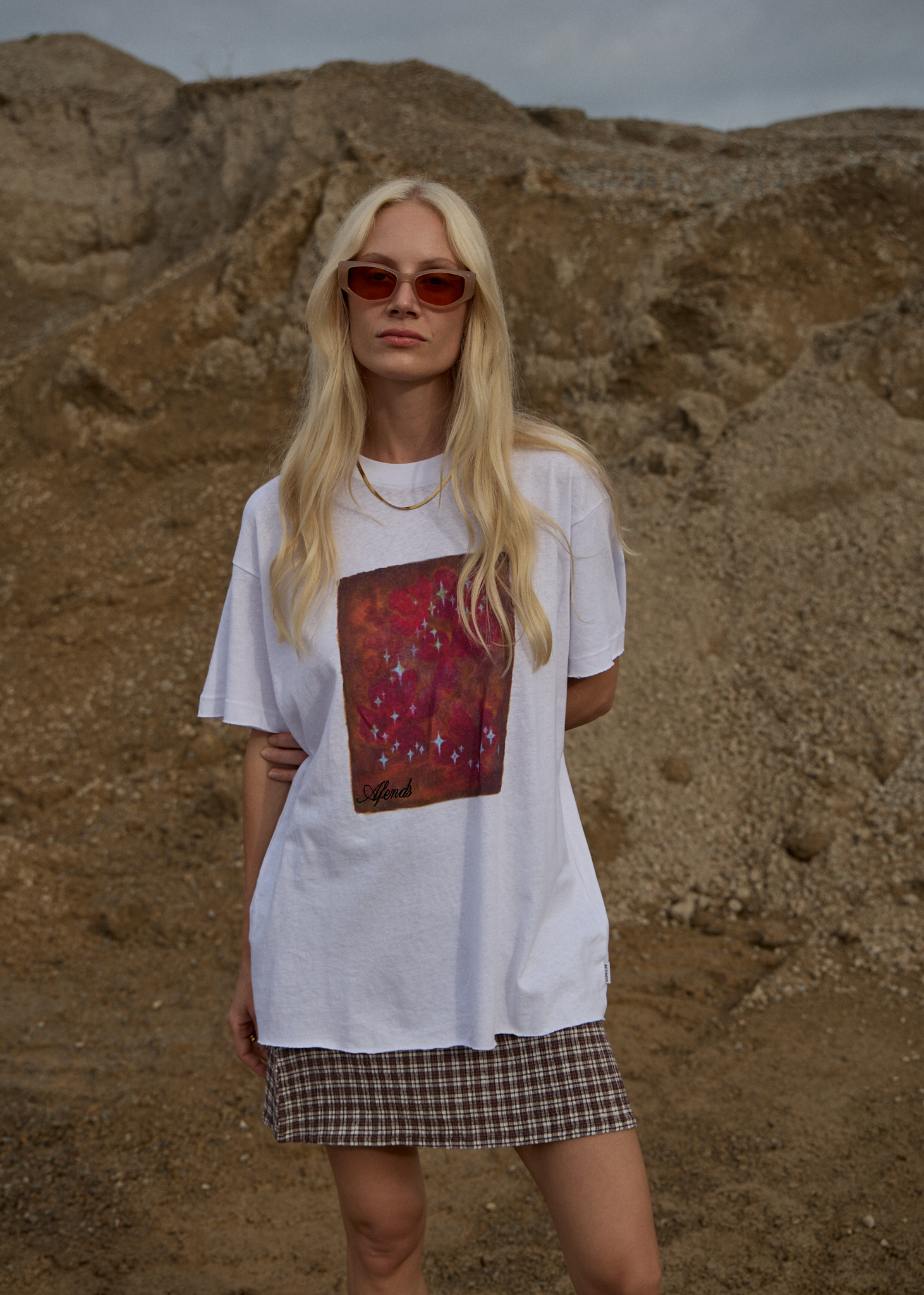 AFENDS Womens Dark Heaven - Oversized Tee - White