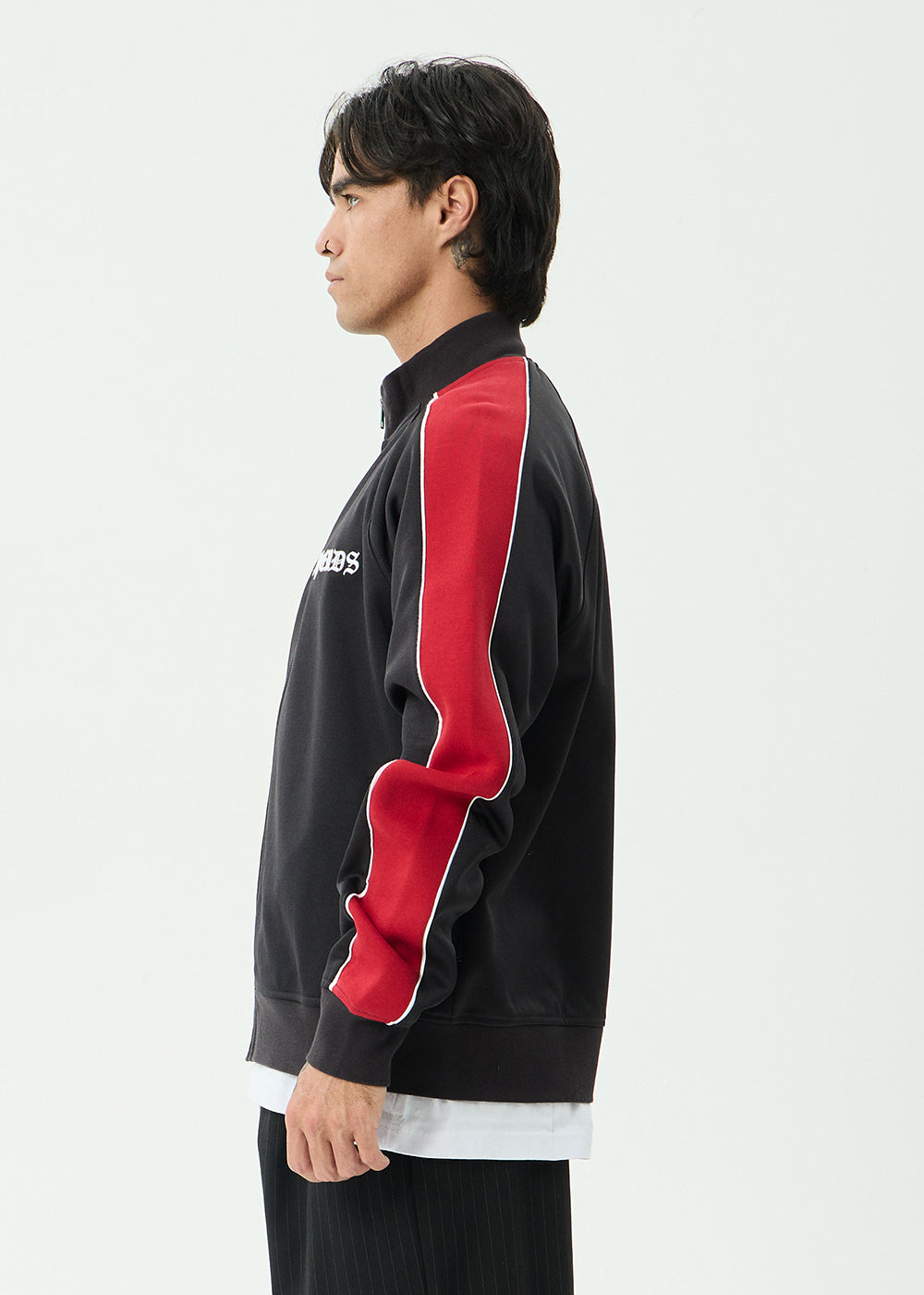 AFENDS Mens Holloway - Zip Through Track Jacket - Black