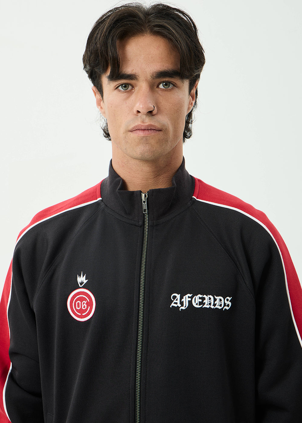 AFENDS Mens Holloway - Zip Through Track Jacket - Black