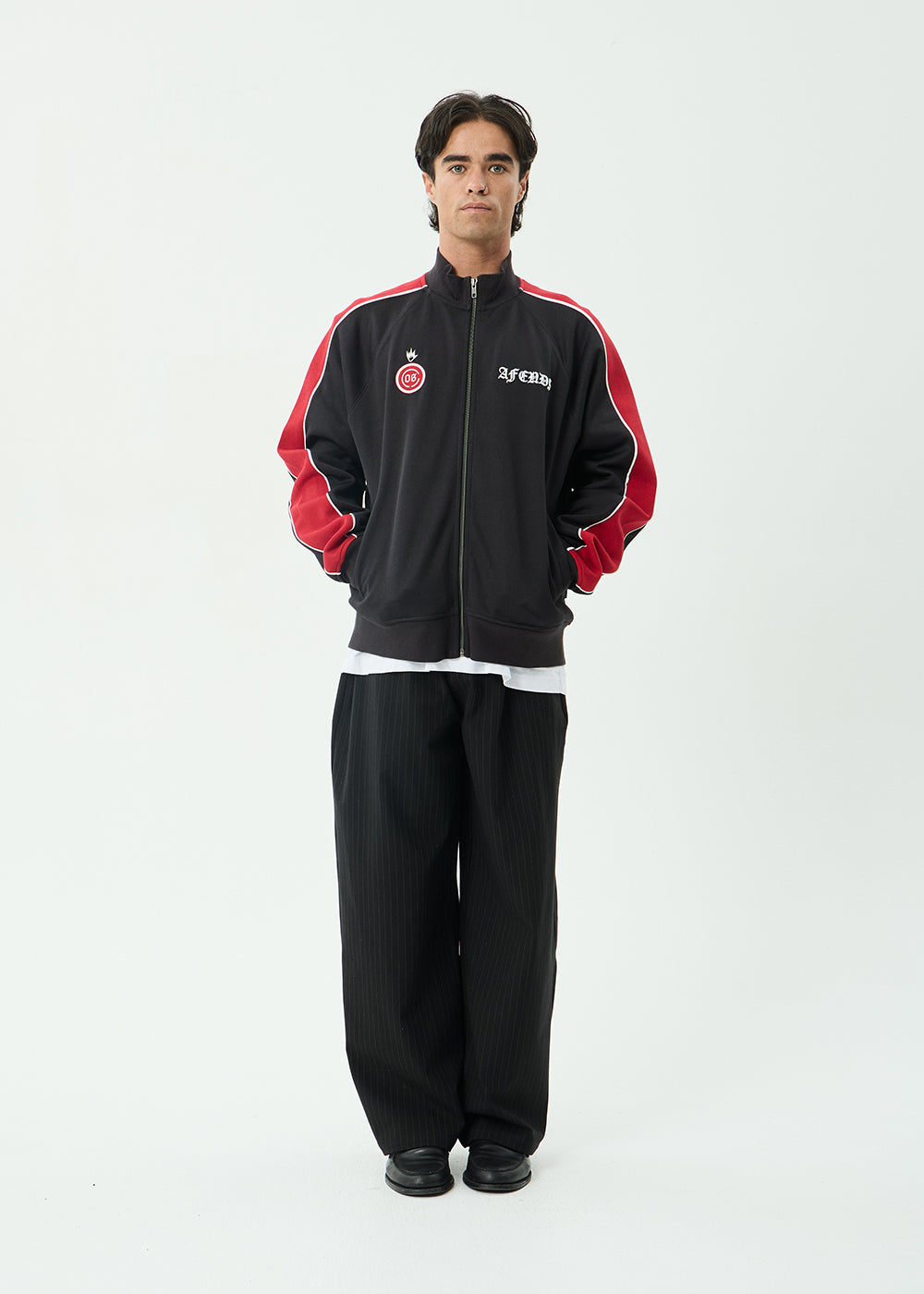 AFENDS Mens Holloway - Zip Through Track Jacket - Black