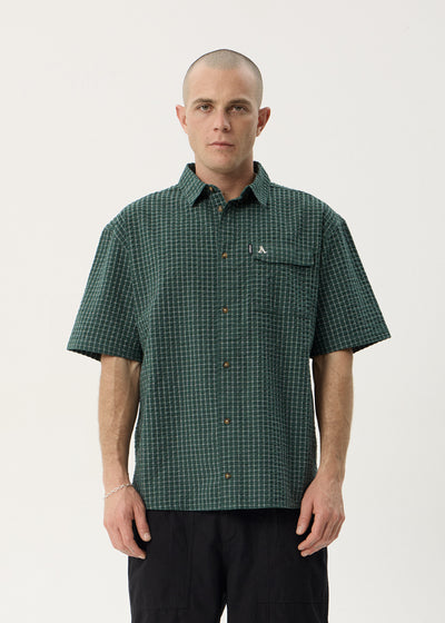AFENDS Mens Reverb - Short Sleeve Shirt - Pine Check