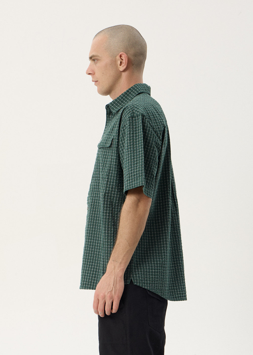 AFENDS Mens Reverb - Short Sleeve Shirt - Pine Check