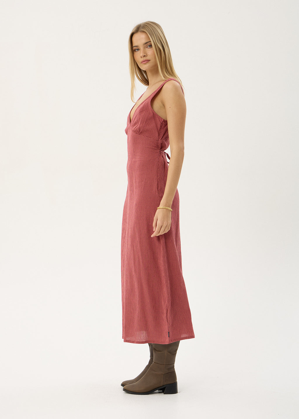 AFENDS Womens Tully - Seersucker Maxi Dress - Indy Rose Check