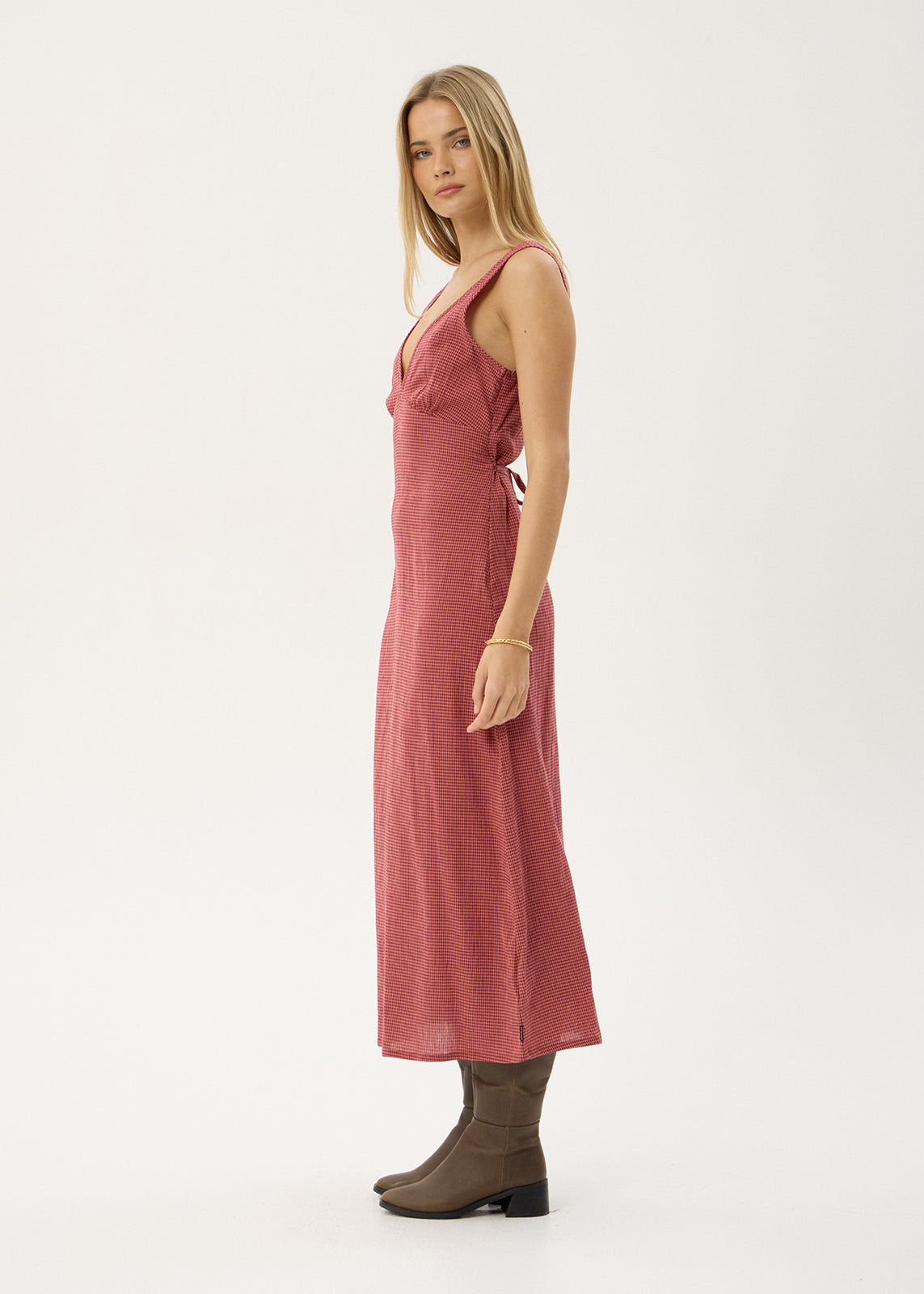 AFENDS Womens Tully - Seersucker Maxi Dress - Indy Rose Check