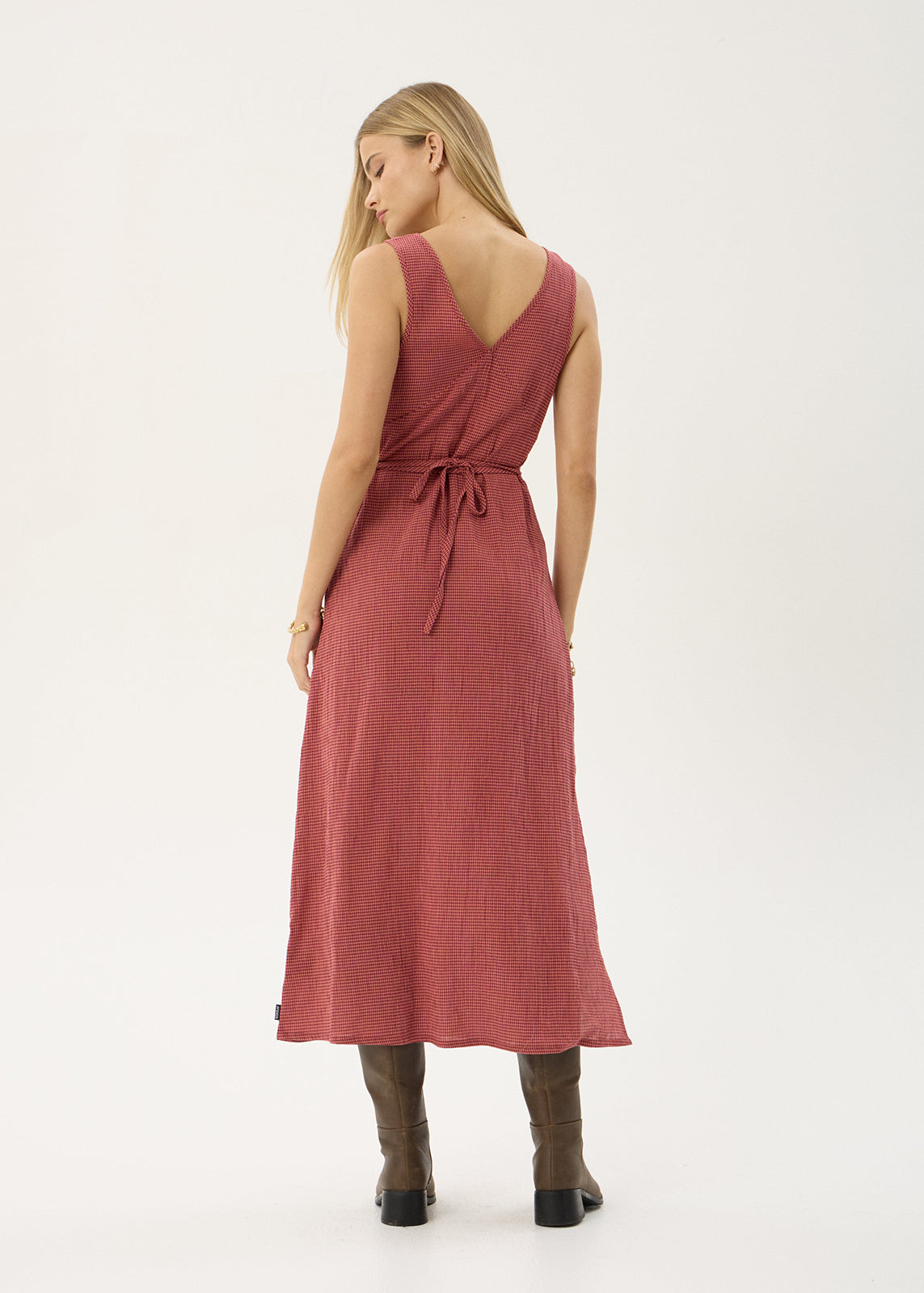 AFENDS Womens Tully - Seersucker Maxi Dress - Indy Rose Check