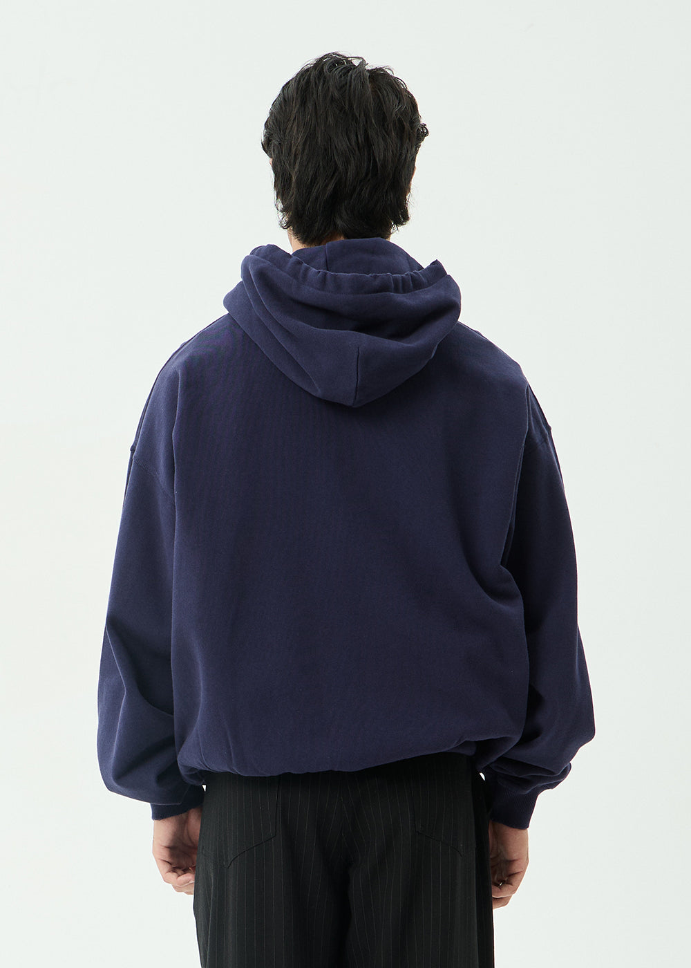 AFENDS Mens Supply - Pull On Hood - Washed Deep Sea