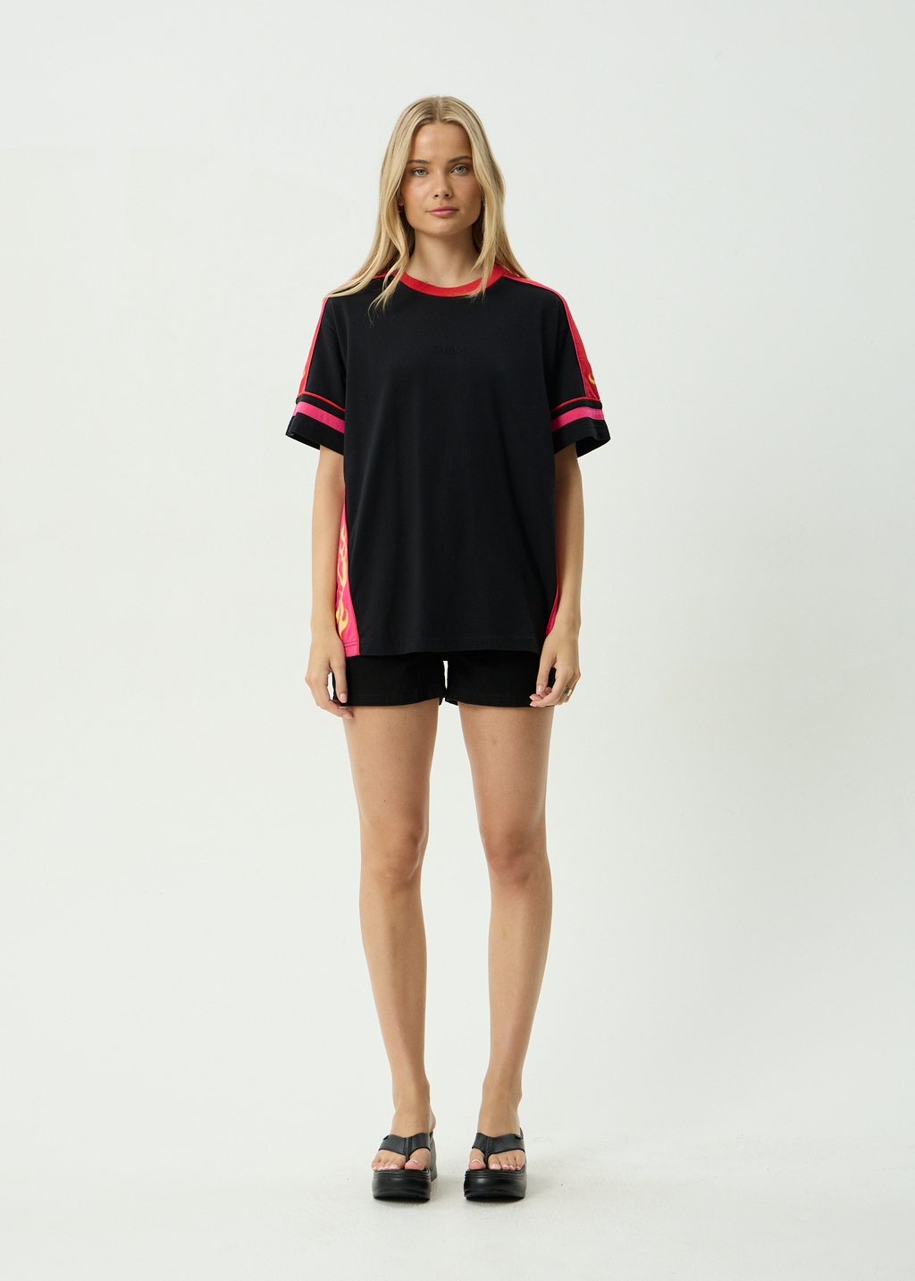 AFENDS Womens Dolphin Derby - Recycled Oversized Tee - Black
