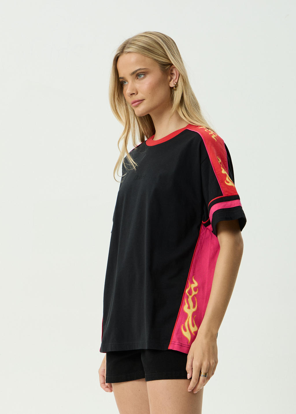 AFENDS Womens Dolphin Derby - Recycled Oversized Tee - Black