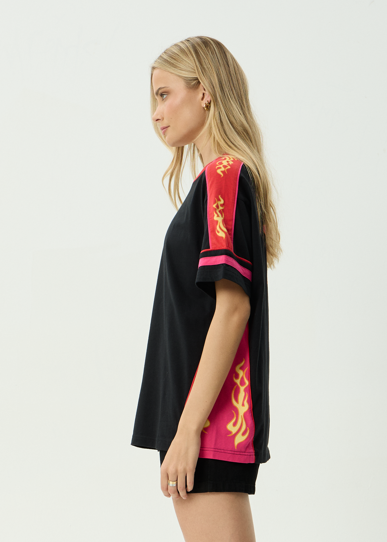 AFENDS Womens Dolphin Derby - Recycled Oversized Tee - Black