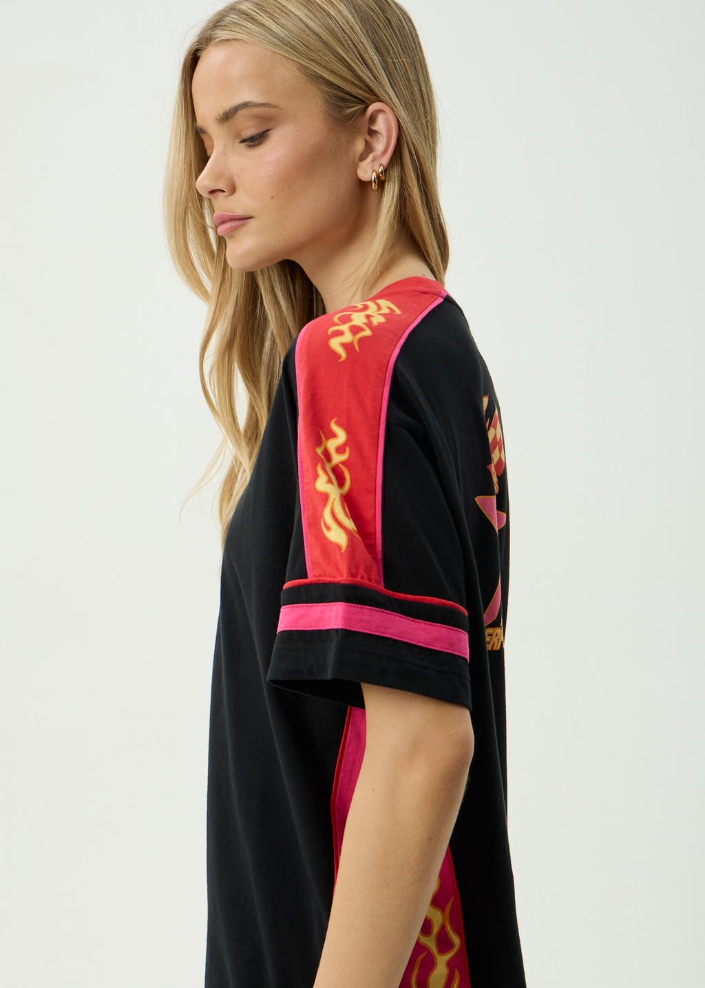 AFENDS Womens Dolphin Derby - Recycled Oversized Tee - Black