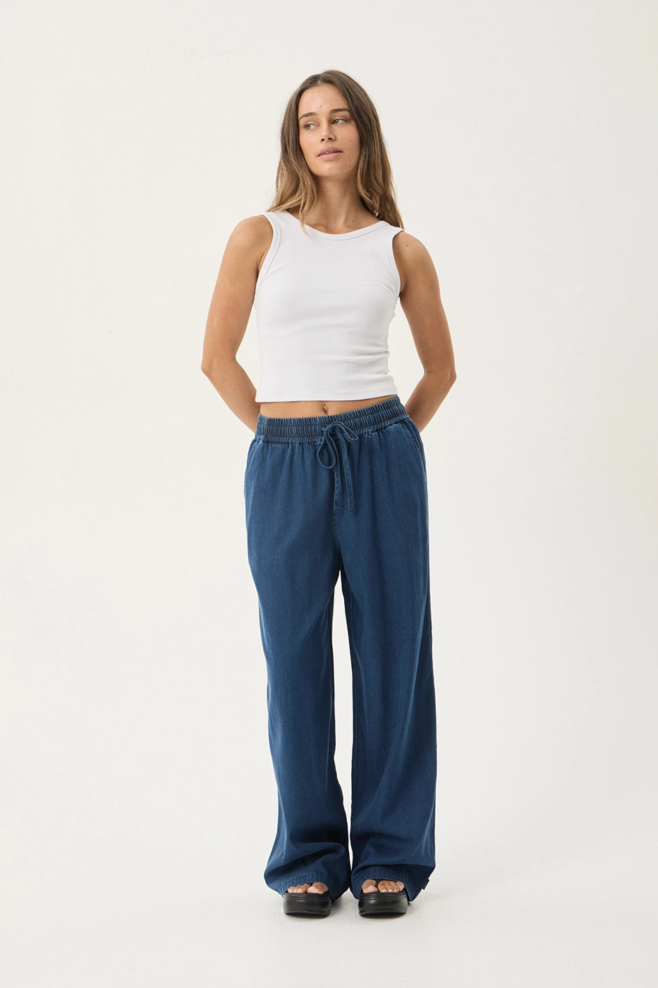 AFENDS Womens Palmer - Wide Leg Pant - Ink