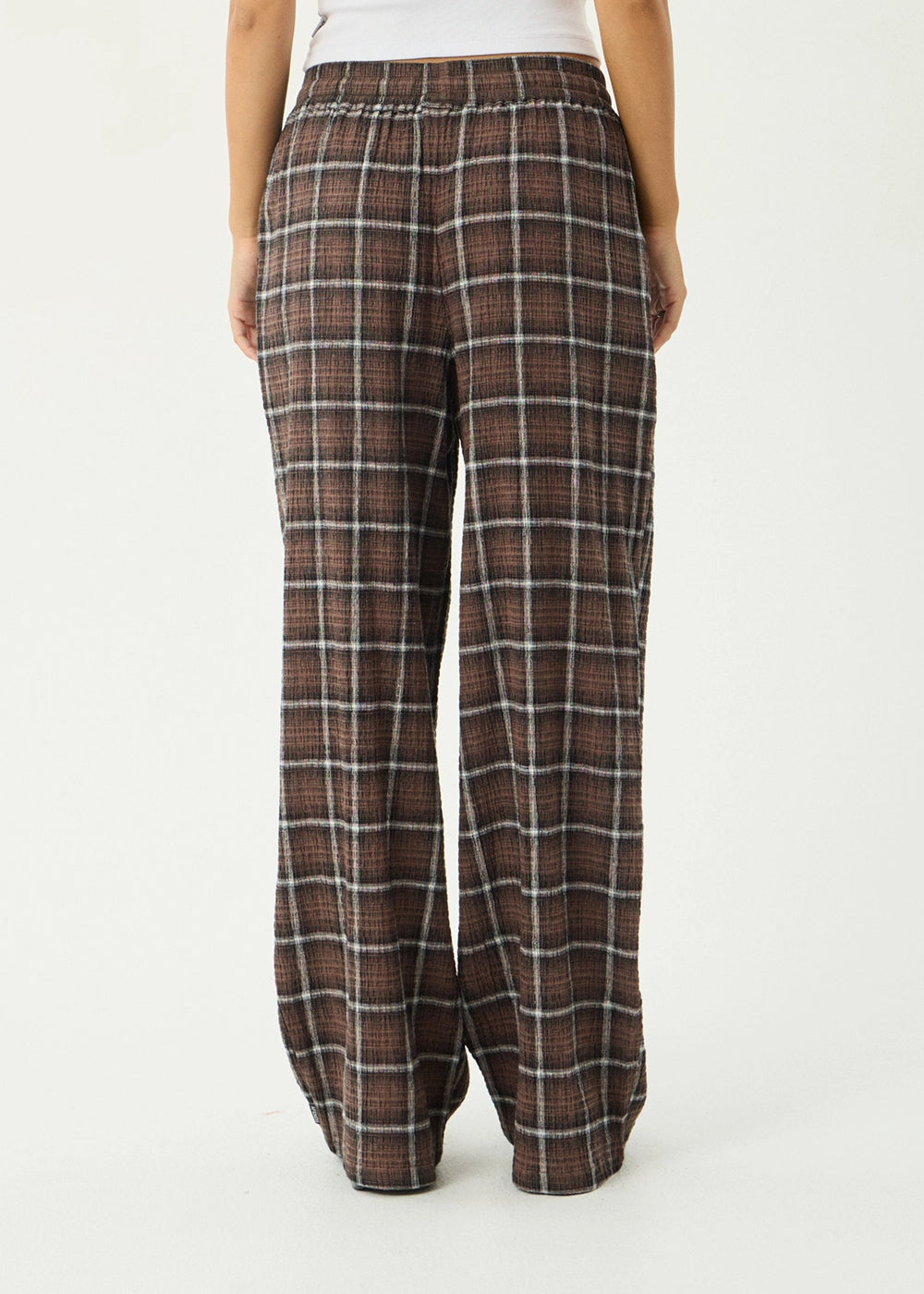 AFENDS Womens Reverie - Seersucker Pant - Coffee Check