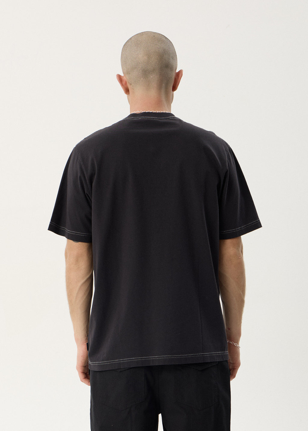 AFENDS Mens Trophy - Retro Tee - Stone Black