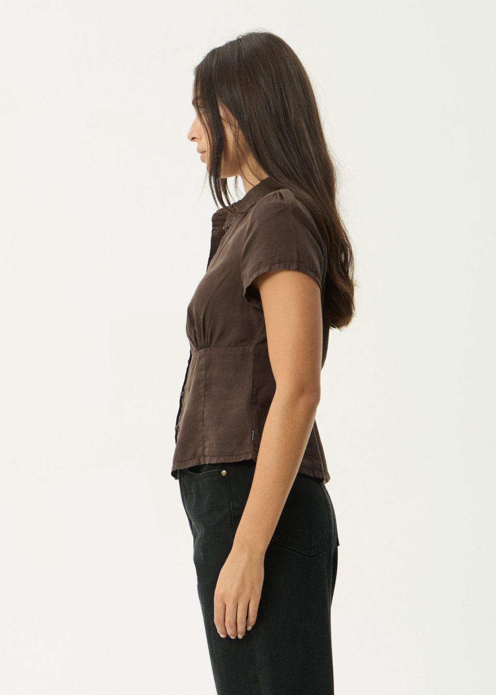 AFENDS Evie - Short Sleeve Shirt - Coffee