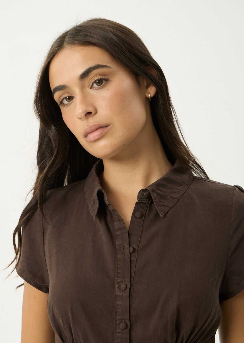 AFENDS Evie - Short Sleeve Shirt - Coffee