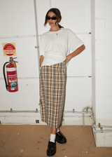 Afends Womens Check Out -  Midi Skirt - Moonbeam Check - Afends womens check out    midi skirt   moonbeam check