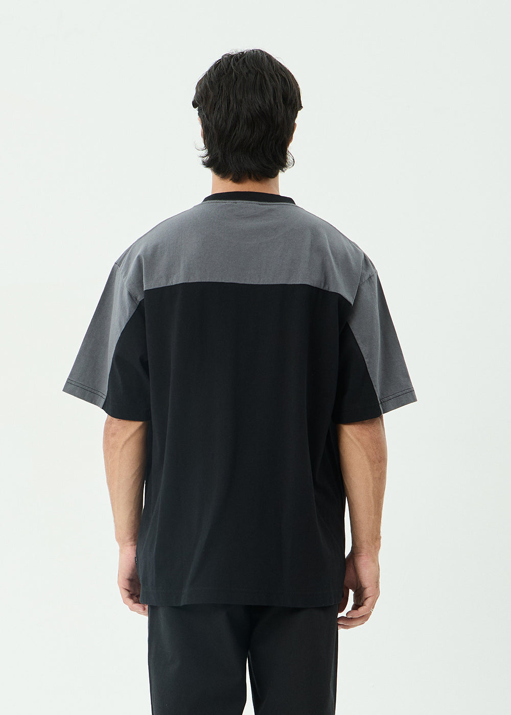 AFENDS Mens Contingent - Boxy Vintage Tee - Black