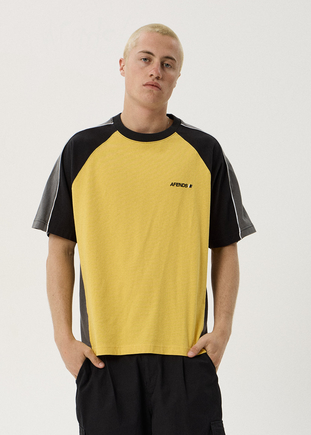 AFENDS Tallows - Panelled Raglan Tee - Mango