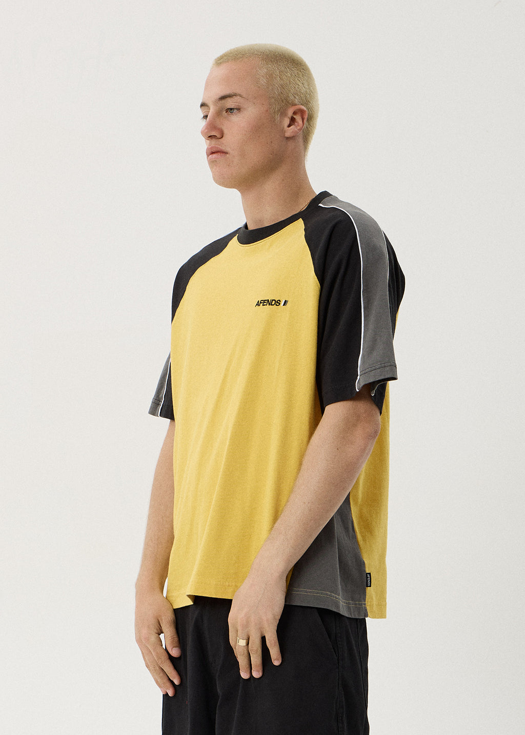 AFENDS Tallows - Panelled Raglan Tee - Mango