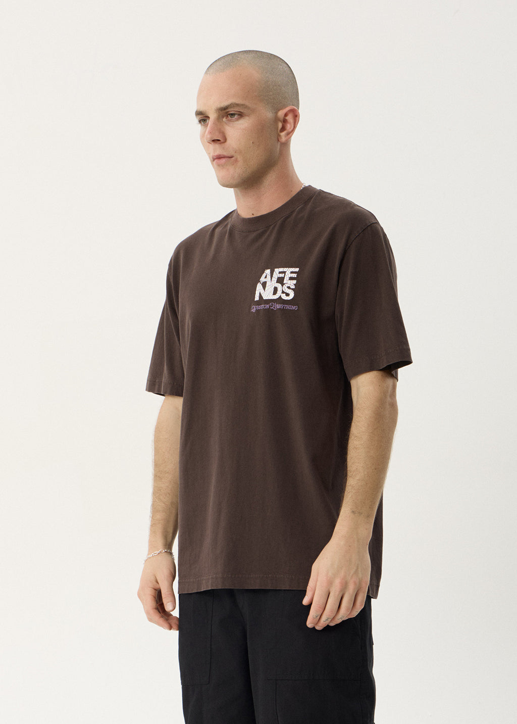 AFENDS Mens Funnel - Retro Tee - Washed Coffee