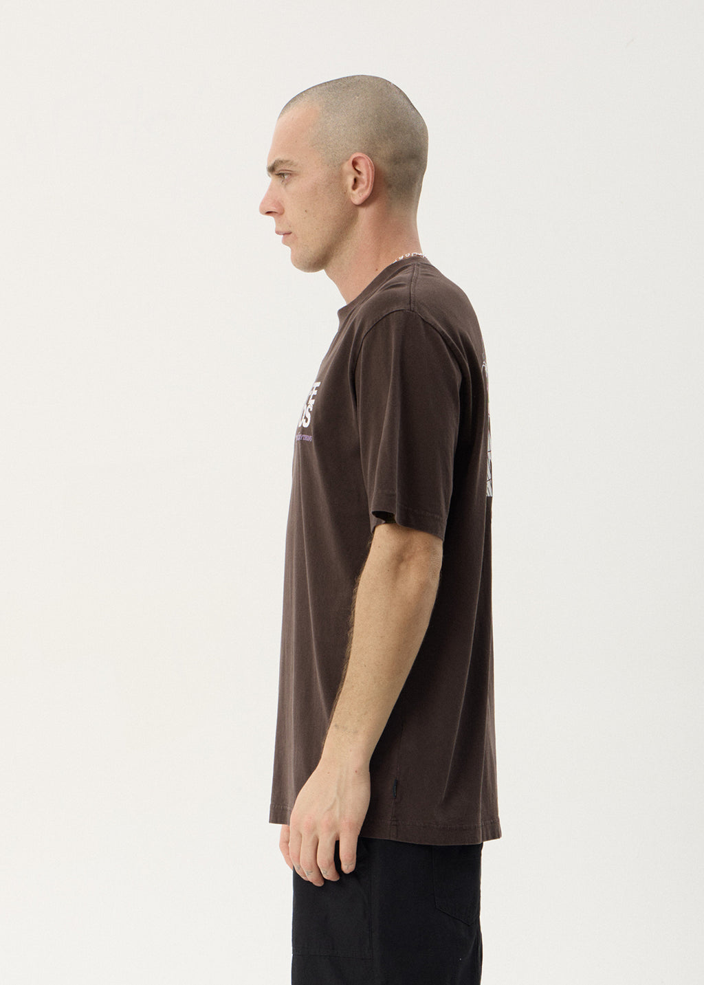 AFENDS Mens Funnel - Retro Tee - Washed Coffee
