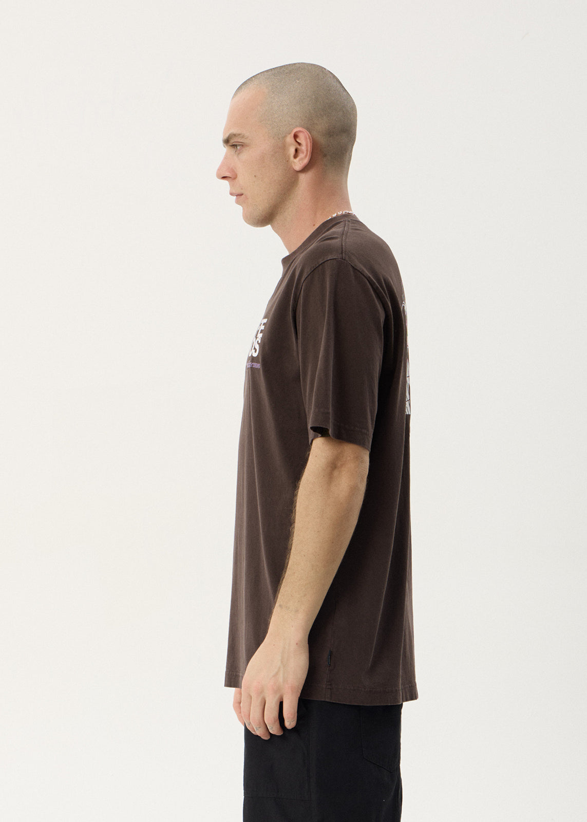 AFENDS Mens Funnel - Retro Tee - Washed Coffee
