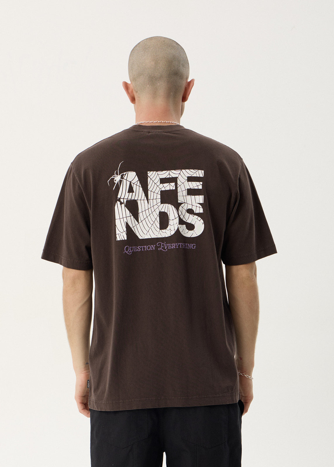 AFENDS Mens Funnel - Retro Tee - Washed Coffee