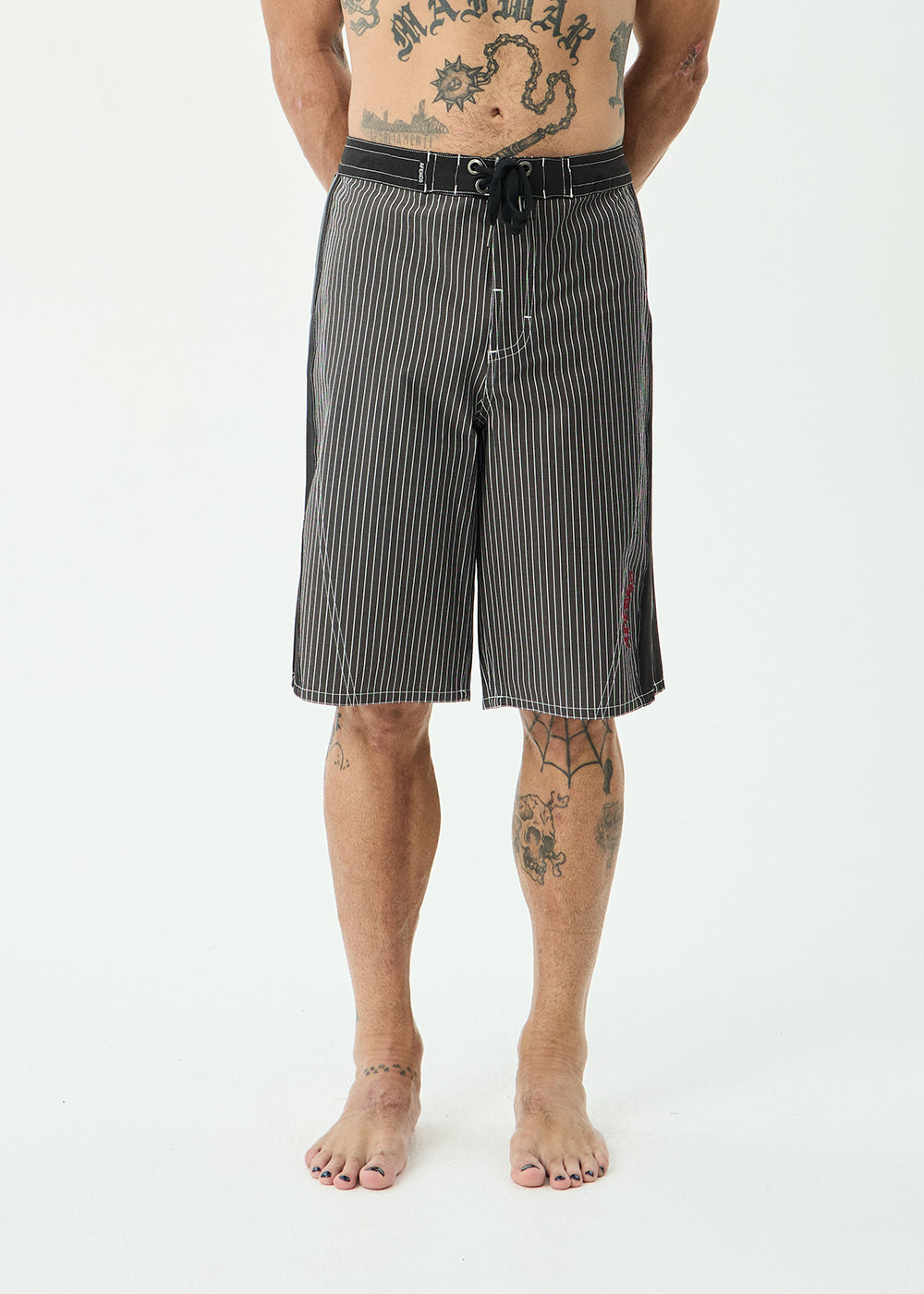 AFENDS Mens Forum - Surf Related V2 Boardshort 22 Inch - Black Stripe