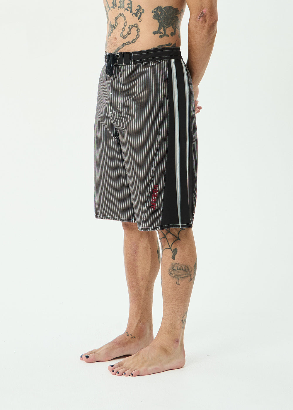 AFENDS Mens Forum - Surf Related V2 Boardshort 22 Inch - Black Stripe