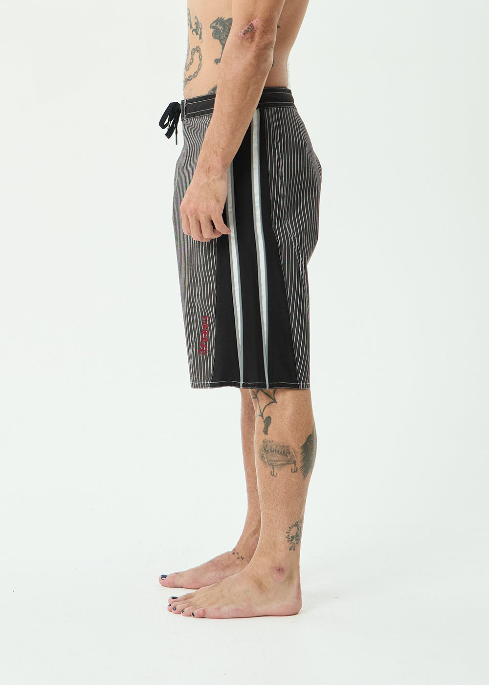AFENDS Mens Forum - Surf Related V2 Boardshort 22 Inch - Black Stripe